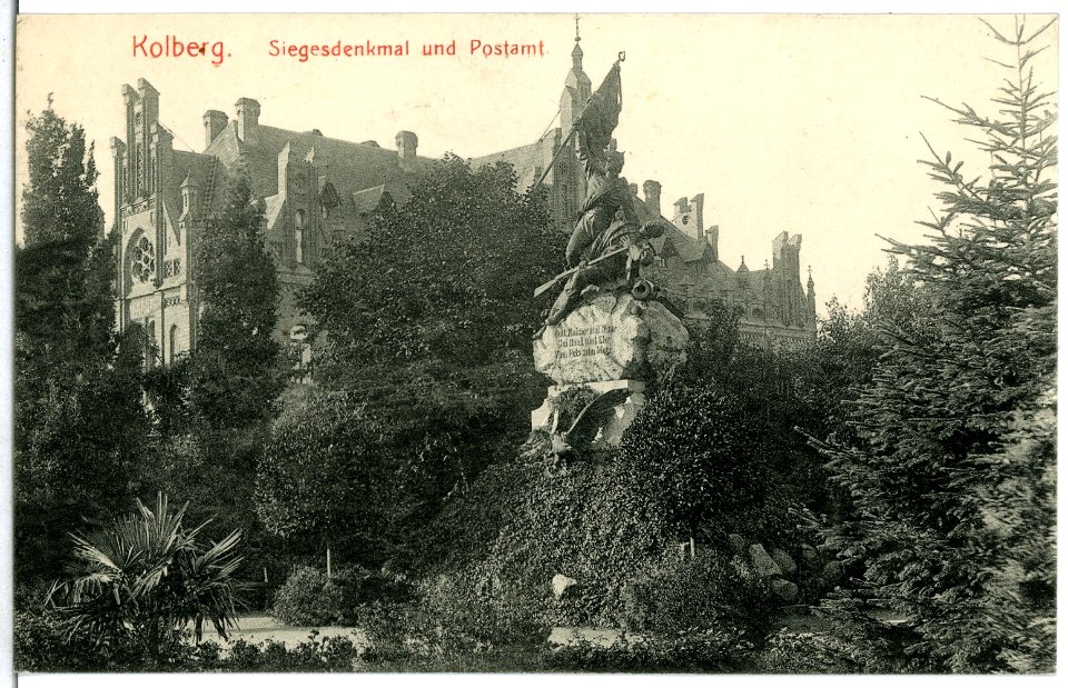 06343-Kolberg-1905-Siegesdenkmal und Postamt-Brück & Sohn Kunstverlag