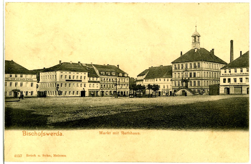 04157-Bischofswerda-1903-Markt mit Rathaus-Brück & Sohn Kunstverlag