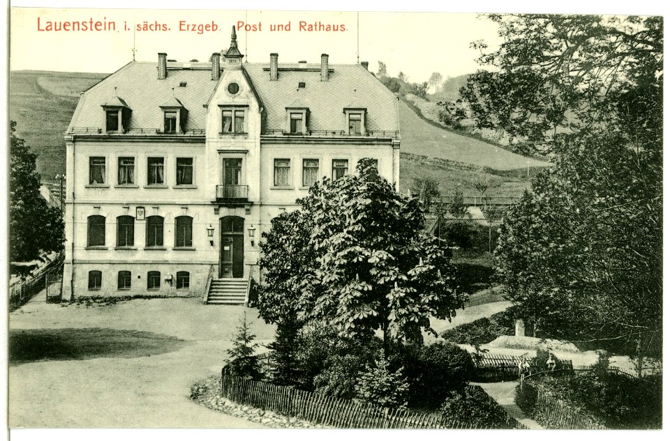 05957-Lauenstein-1905-Post und Rathaus-Brück & Sohn Kunstverlag