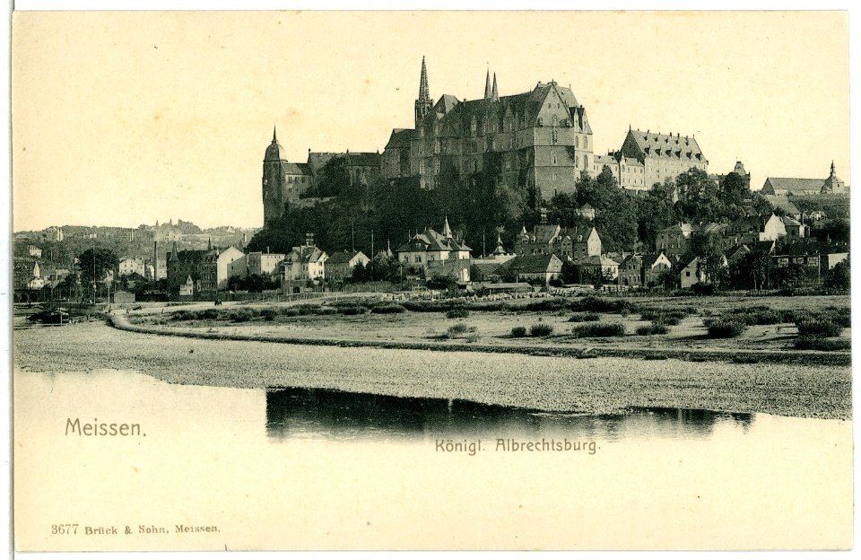 03677-Meißen-1903-Blick von Winkwitz nach der Albrechtsburg-Brück & Sohn Kunstverlag