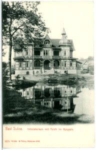 06174-Bad Sulza-1905-Inhalatorium mit Teich im Kurpark-Brück & Sohn Kunstverlag