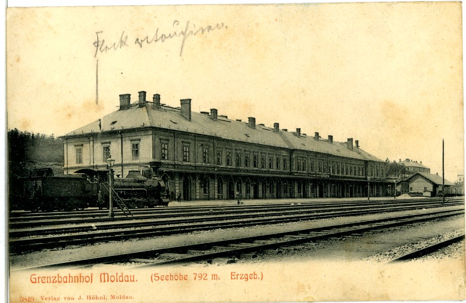 05849-Moldau-1905-Grenzbahnhof Moldau-Brück & Sohn Kunstverlag