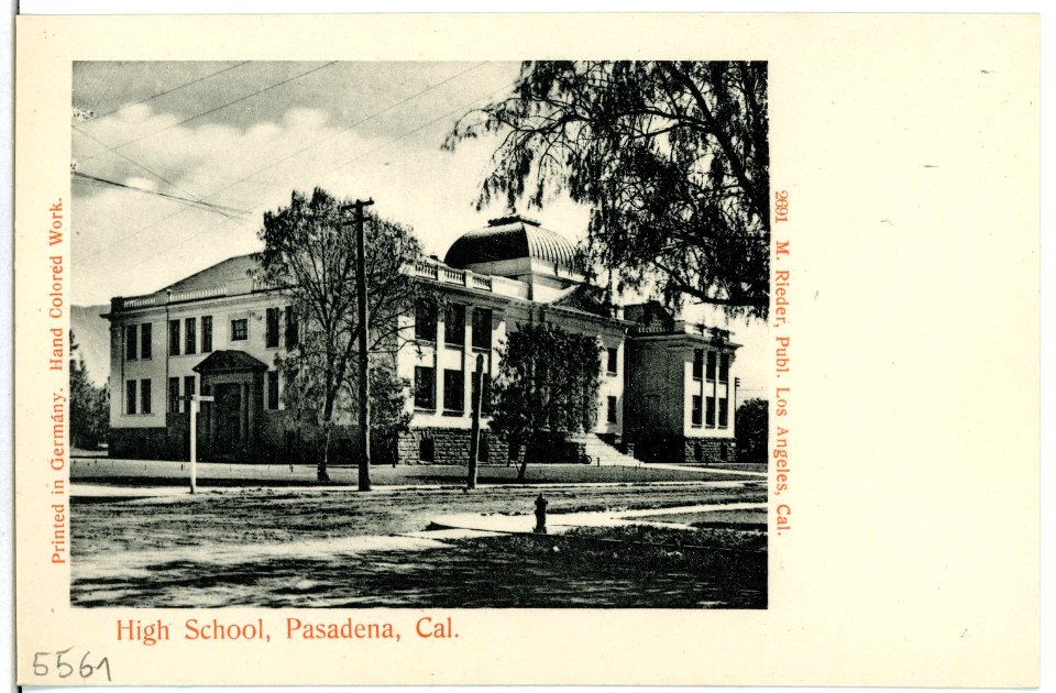 05561-Pasadena-1904-High School Pasadena - California-Brück & Sohn Kunstverlag