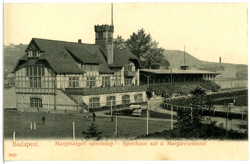05823-Budapest-1905-Sporthaus und Stadion auf der Margareteninsel-Brück & Sohn Kunstverlag