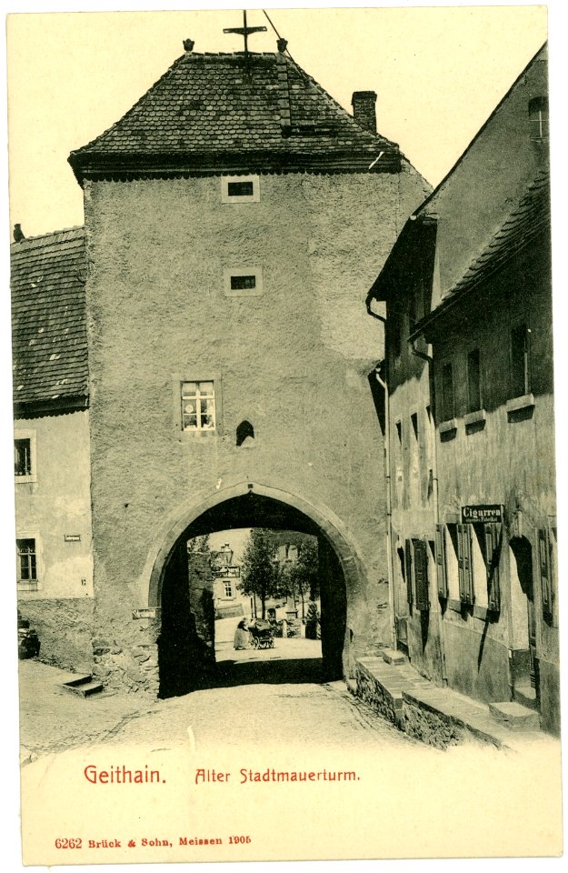 06262-Geithain-1905-Alter Stadtmauerturm-Brück & Sohn Kunstverlag