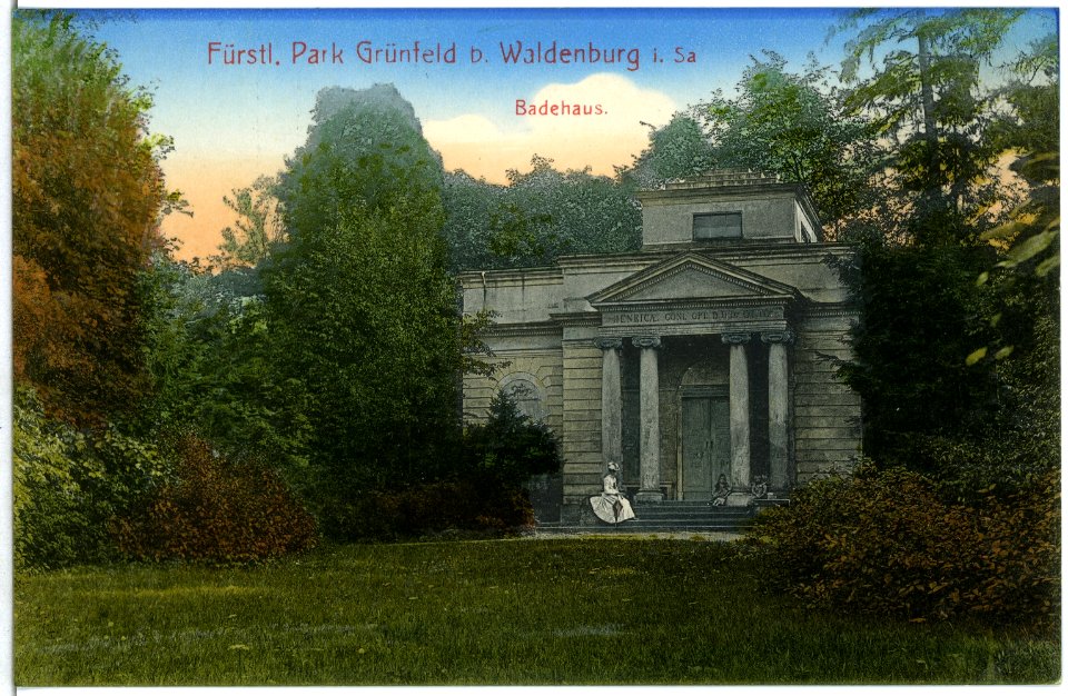 03654-Waldenburg-1903-Park Grünfeld - Badehaus-Brück & Sohn Kunstverlag