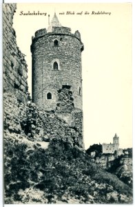 06126-Saalecksburg-1905-mit Blick auf die Rudelsburg-Brück & Sohn Kunstverlag