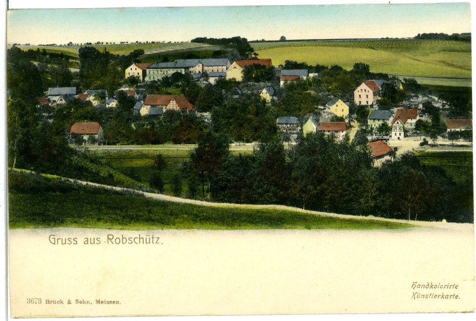 03673-Robschütz-1903-Blick auf den Ort-Brück & Sohn Kunstverlag