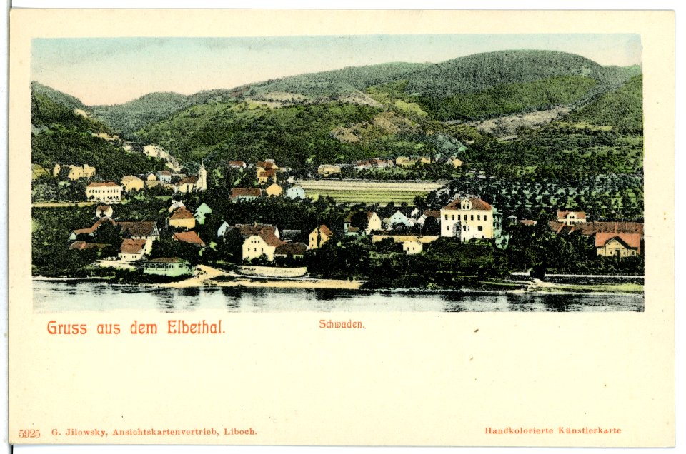 05925-Schwaden-1905-Blick über die Elbe nach Schwaden-Brück & Sohn Kunstverlag