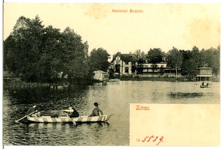 05839-Zittau-1905-Restaurant Burgteich mit Ruderpartie-Brück & Sohn Kunstverlag