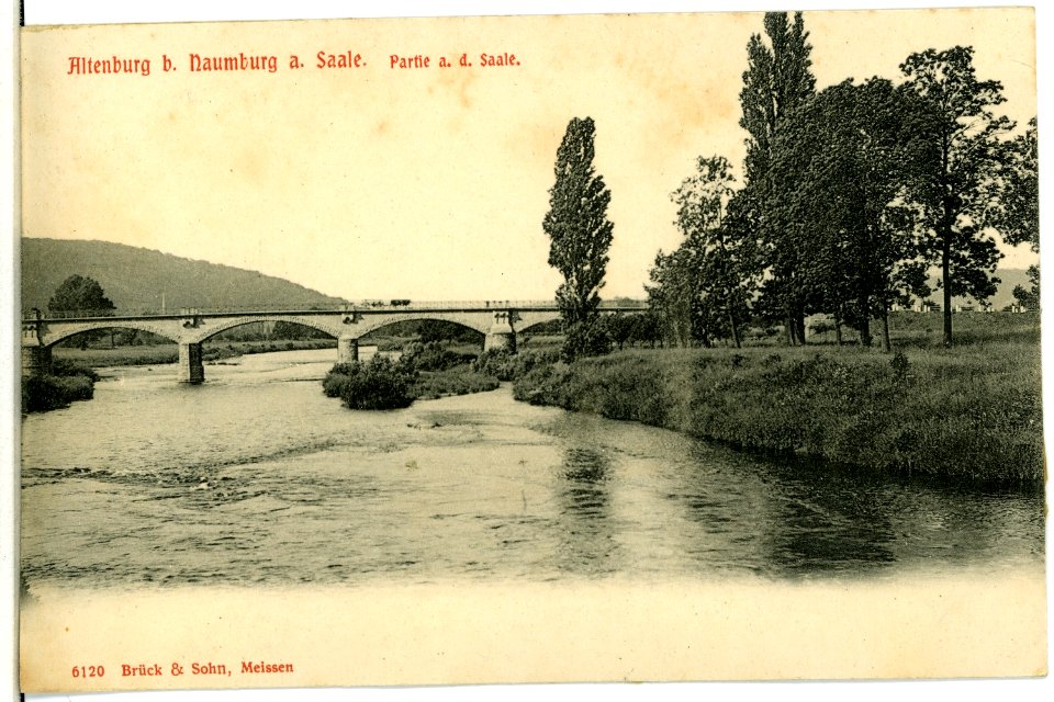 06120-Altenburg-1905-Saale mit Brücke-Brück & Sohn Kunstverlag