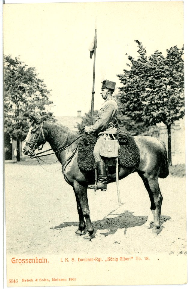 05946-Großenhain-1905-1. Königlich Sächsisches Husaren-Regiment König Albert Nr. 18-Brück & Sohn Kunstverlag