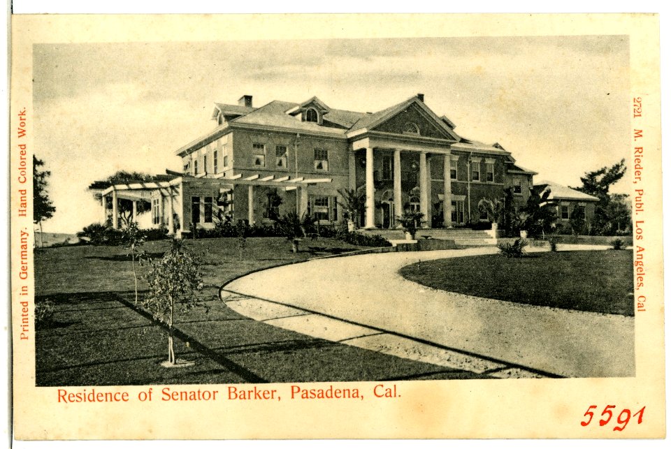 05591-Pasadena-1904-Residence of Senator Barker, Pasadena-Brück & Sohn Kunstverlag