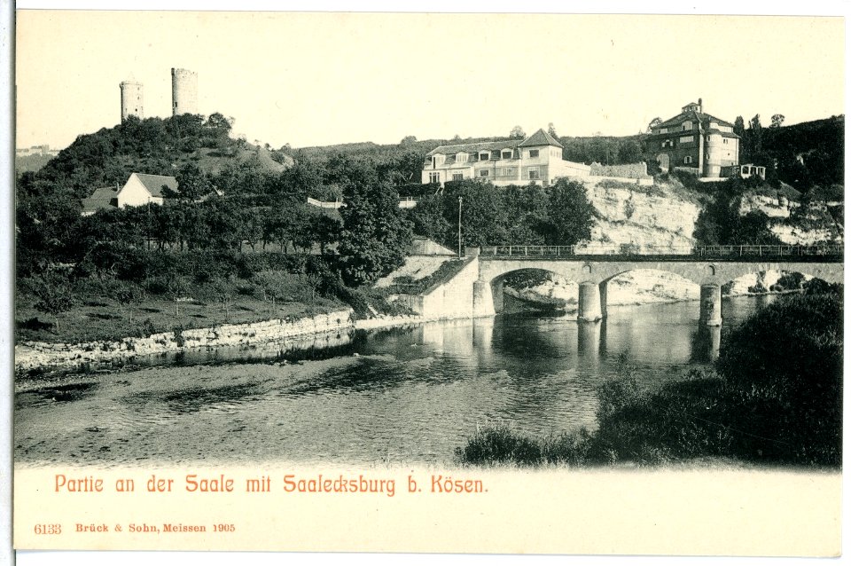 06133-Saaleck-1905-Saale mit Saalecksburg-Brück & Sohn Kunstverlag