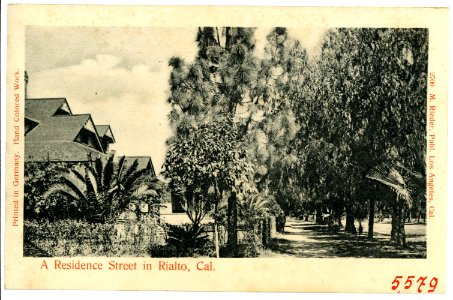 05579-Rialto-1904-A Residence Street in Rialto Cal.-Brück & Sohn Kunstverlag