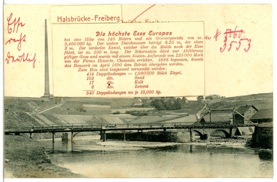 05161-Halsbrücke-1904-Höchste Esse der Erde 140 m-Brück & Sohn Kunstverlag