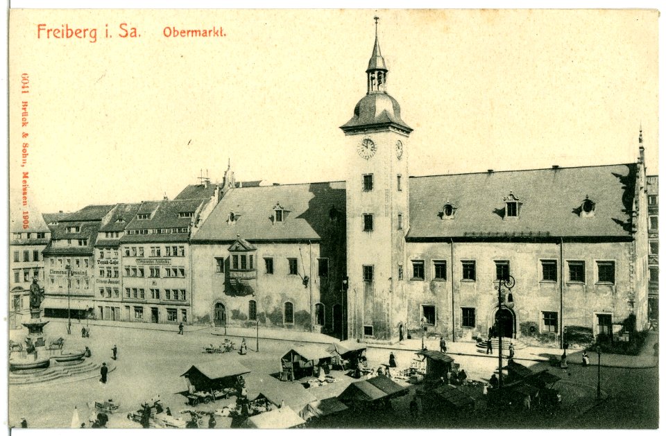 06042-Freiberg-1905-Obermarkt-Brück & Sohn Kunstverlag