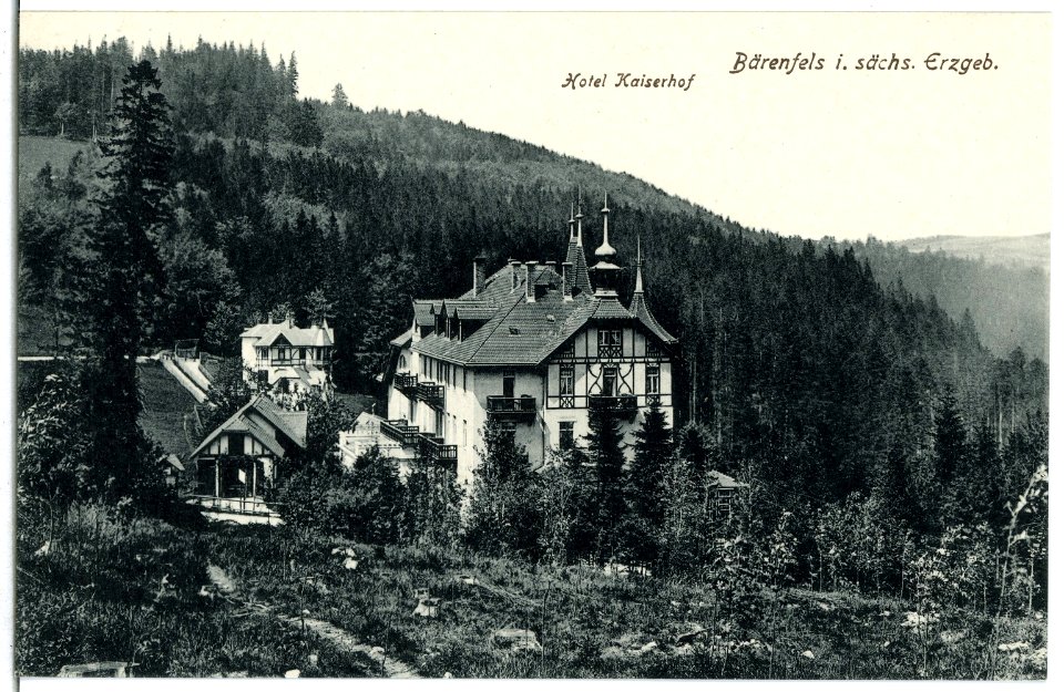 06312-Bärenfels-1905-Blick auf Bärenfels, Hotel Kaiserhof-Brück & Sohn Kunstverlag