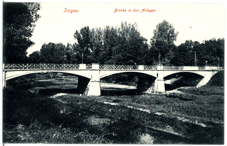 03873-Torgau-1903-Brücke in den Anlagen-Brück & Sohn Kunstverlag