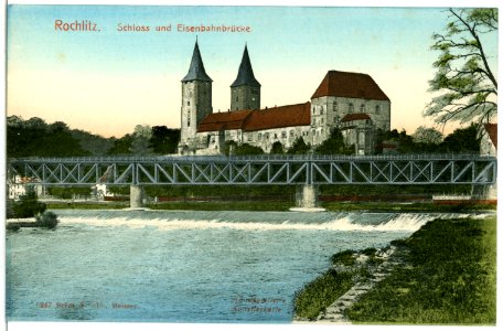 06247-Rochlitz-1905-Schloß und Eisenbahnbrücke-Brück & Sohn Kunstverlag