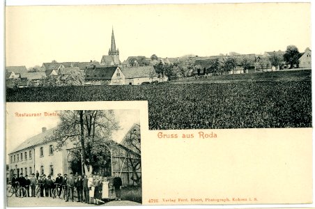 04726-Roda-1903-Restaurant Dietze, Blick auf den Ort-Brück & Sohn Kunstverlag
