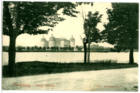 06076-Moritzburg-1905-Schloßteich und Schloß-Brück & Sohn Kunstverlag