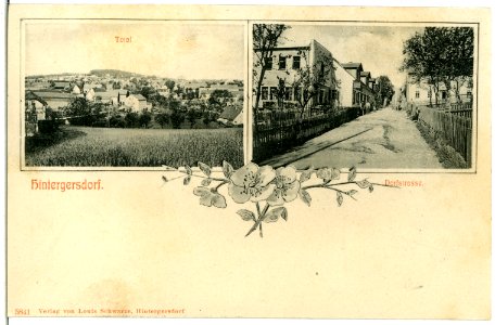 05841-Hintergersdorf-1905-Dorfstraße und Ortsansicht-Brück & Sohn Kunstverlag