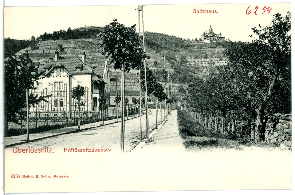 06254-Oberlößnitz-1905-Hoflößnitzstraße und Spitzhaus-Brück & Sohn Kunstverlag