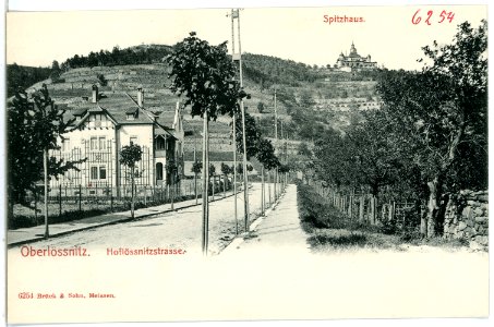 06254-Oberlößnitz-1905-Hoflößnitzstraße und Spitzhaus-Brück & Sohn Kunstverlag
