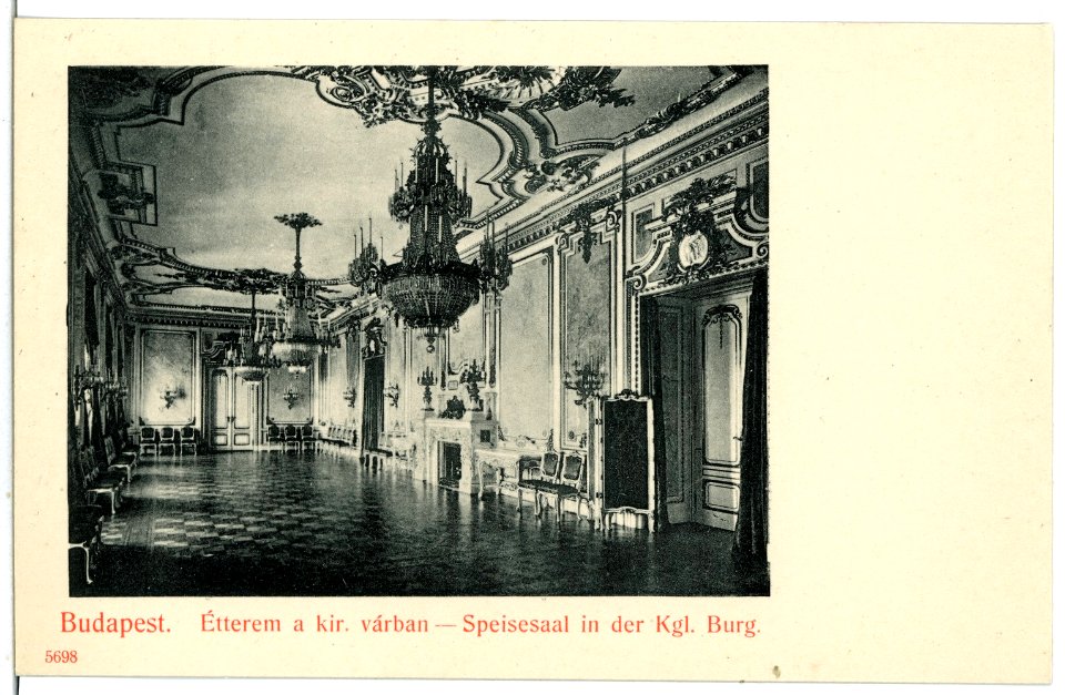 05698-Budapest-1905-Speisesaal in der königlichen Burg-Brück & Sohn Kunstverlag