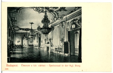 05698-Budapest-1905-Speisesaal in der königlichen Burg-Brück & Sohn Kunstverlag