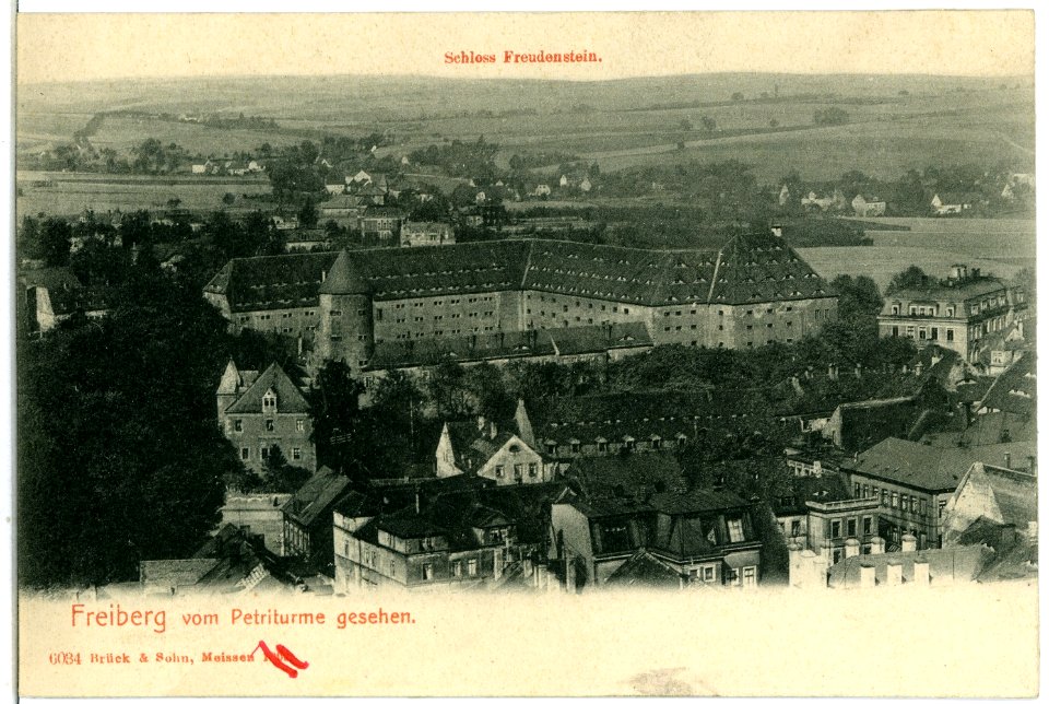 06034-Freiberg-1905-Schloß Freudenstein vom Petriturm gesehen-Brück & Sohn Kunstverlag