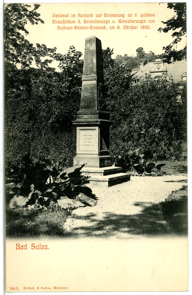 05805-Bad Sulza-1905-Denkmal im Kurpark-Brück & Sohn Kunstverlag