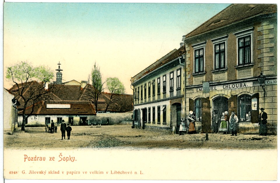04948-Pozdrav ze Sopky-1903-Kaufmann Emanuel Chloubas Haus-Brück & Sohn Kunstverlag