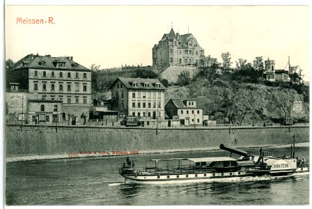 06193-Meißen-1905-Elbe mit Dampfer John Penn und Ratsweinberg-Brück & Sohn Kunstverlag
