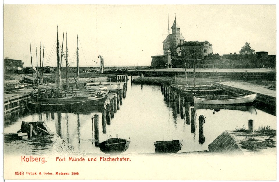 06348-Kolberg-1905-Fort Münde und Fischerhafen-Brück & Sohn Kunstverlag