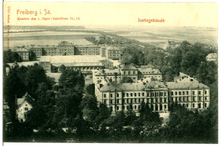 06039-Freiberg-1905-Kaserne des 1. Jäger-Bataillon Nr. 12 - Justizgebäude-Brück & Sohn Kunstverlag