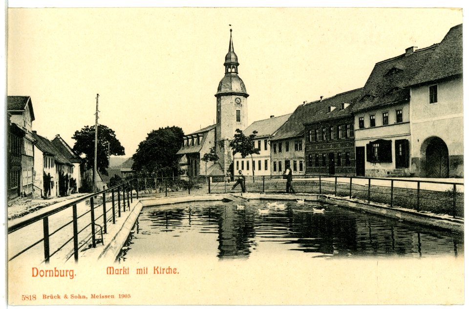 05818-Dornburg-1905-Markt mit Kirche-Brück & Sohn Kunstverlag
