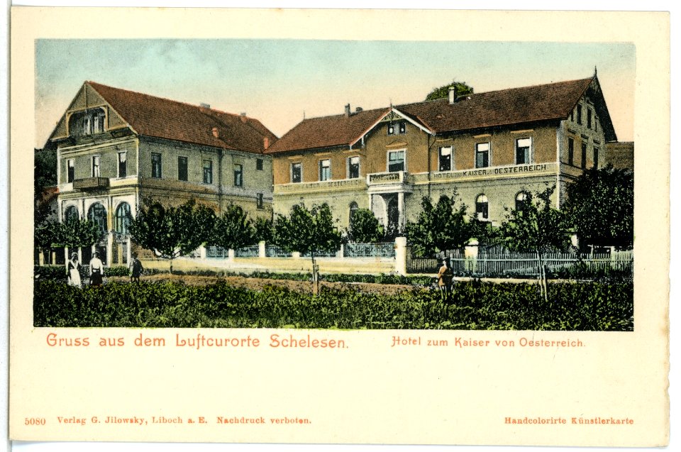 05080-Schelesen-1904-Hotel zum Kaiser von Österreich-Brück & Sohn Kunstverlag