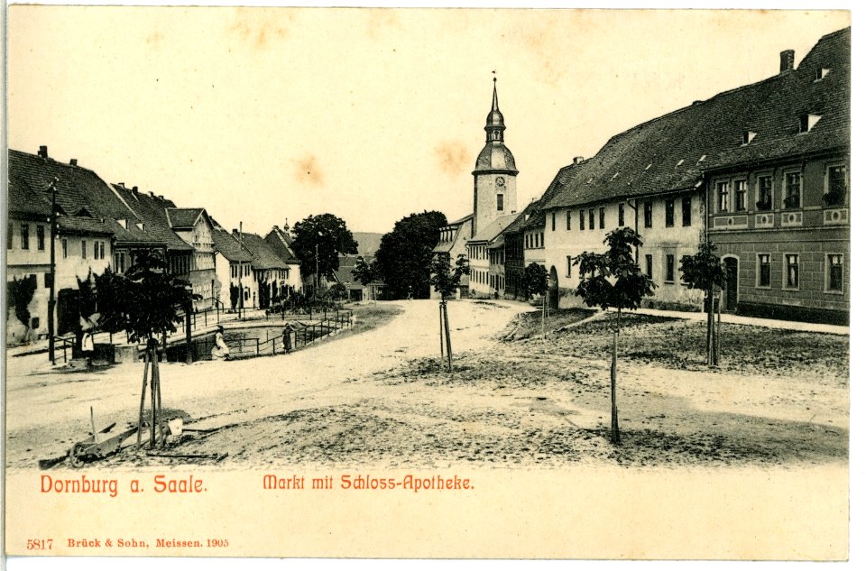 05817-Dornburg-1905-Markt mit Schloßapotheke-Brück & Sohn Kunstverlag