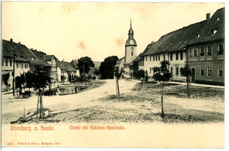 05817-Dornburg-1905-Markt mit Schloßapotheke-Brück & Sohn Kunstverlag