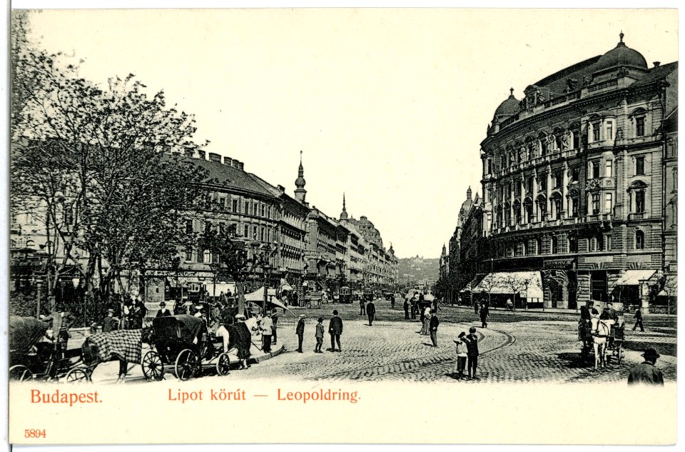 05894-Budapest-1905-Leopoldring mit Kutschen-Brück & Sohn Kunstverlag
