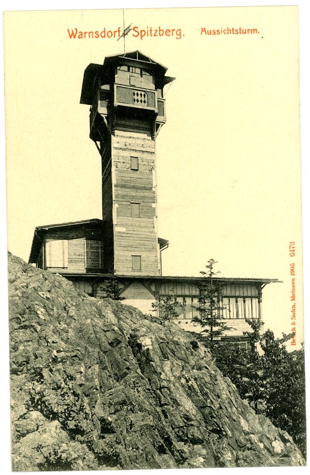 06473-Warnsdorf-1905-Spitzberg - Aussichtsturm-Brück & Sohn Kunstverlag