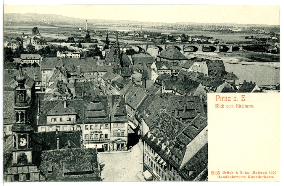 05935-Pirna-1905-Blick vom Kirchturm auf die Stadt-Brück & Sohn Kunstverlag