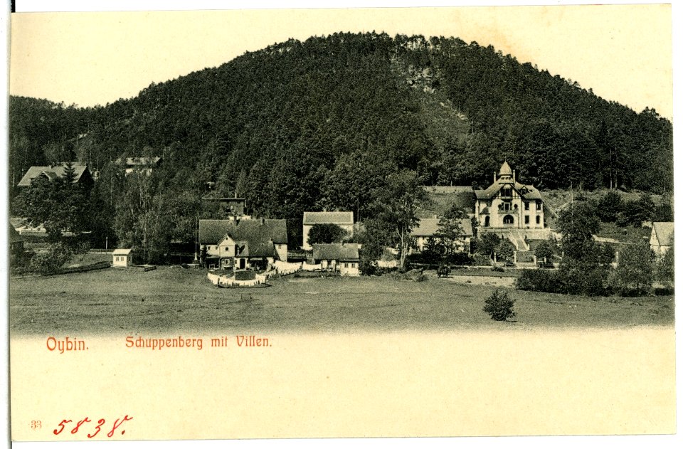 05838-Oybin-1905-Schuppenberg mit Villen-Brück & Sohn Kunstverlag
