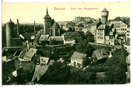 04997-Bautzen-1903-Blick vom Bürgergarten auf die Stadt-Brück & Sohn Kunstverlag