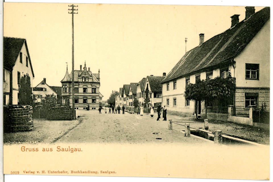05019-Saulgau-1904-Blick in den Ort-Brück & Sohn Kunstverlag