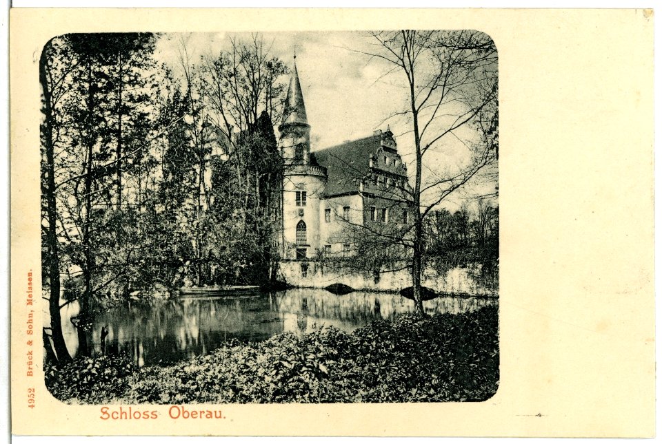04952-Oberau-1903-Schloß mit Schloßteich-Brück & Sohn Kunstverlag
