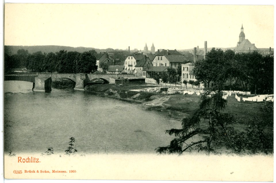 06245-Rochlitz-1905-Blick über die Mulde zur Stadt-Brück & Sohn Kunstverlag