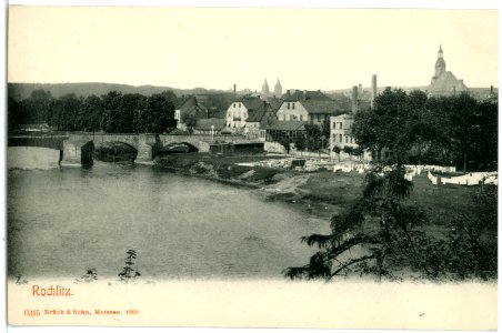 06245-Rochlitz-1905-Blick über die Mulde zur Stadt-Brück & Sohn Kunstverlag